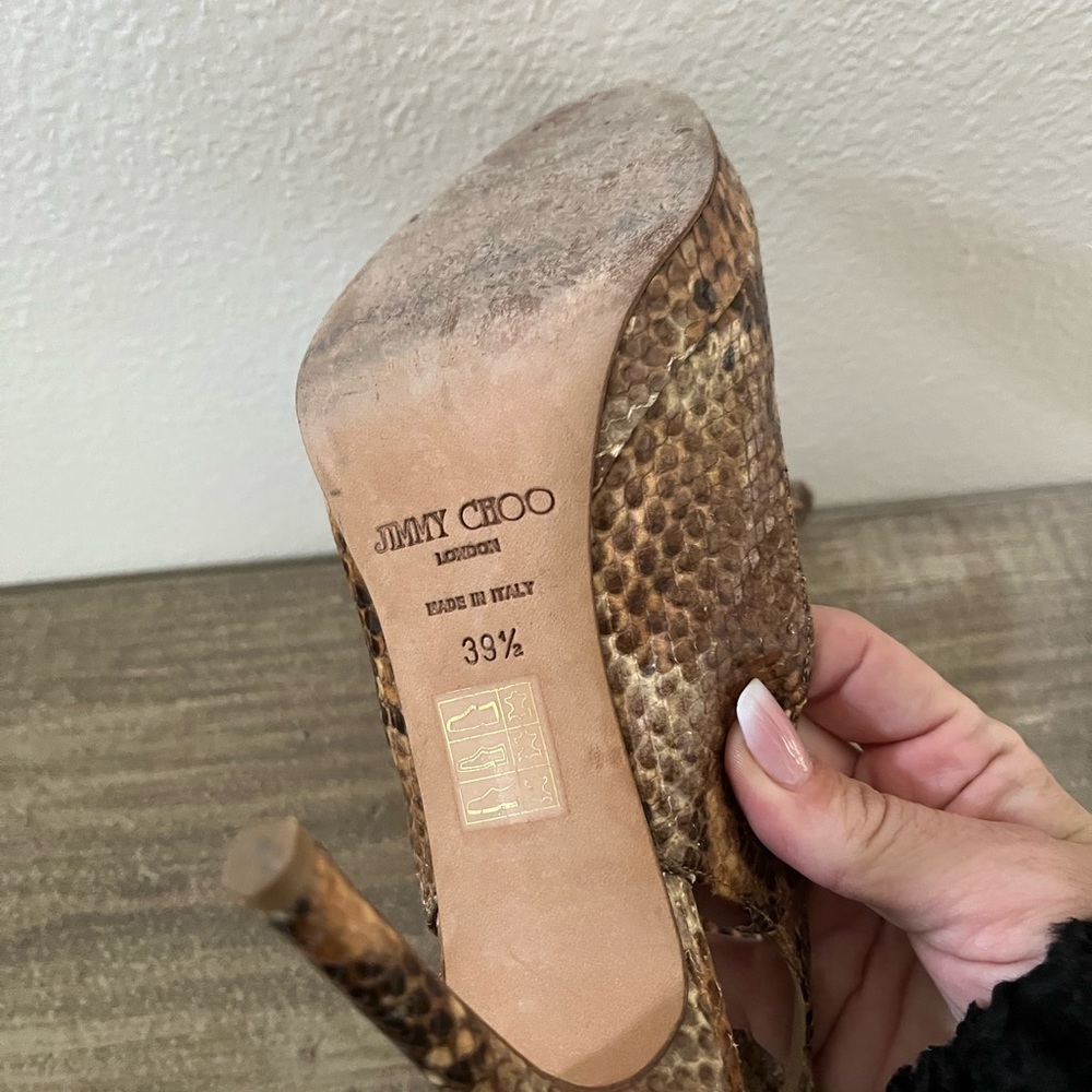 Jimmy Choo Python Snake Peep Toe Heels - image 5